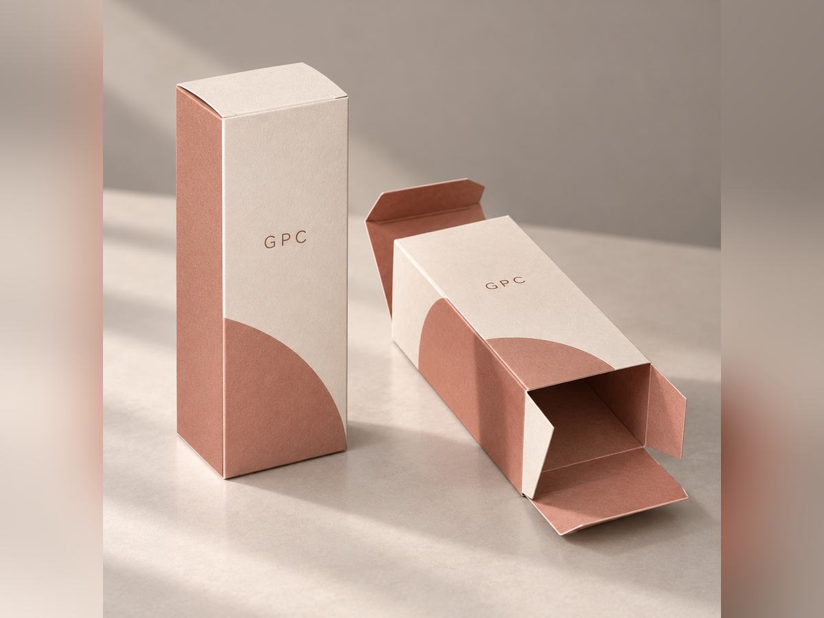 Reverse tuck end carton tipped open to show the opposing tuck flaps
