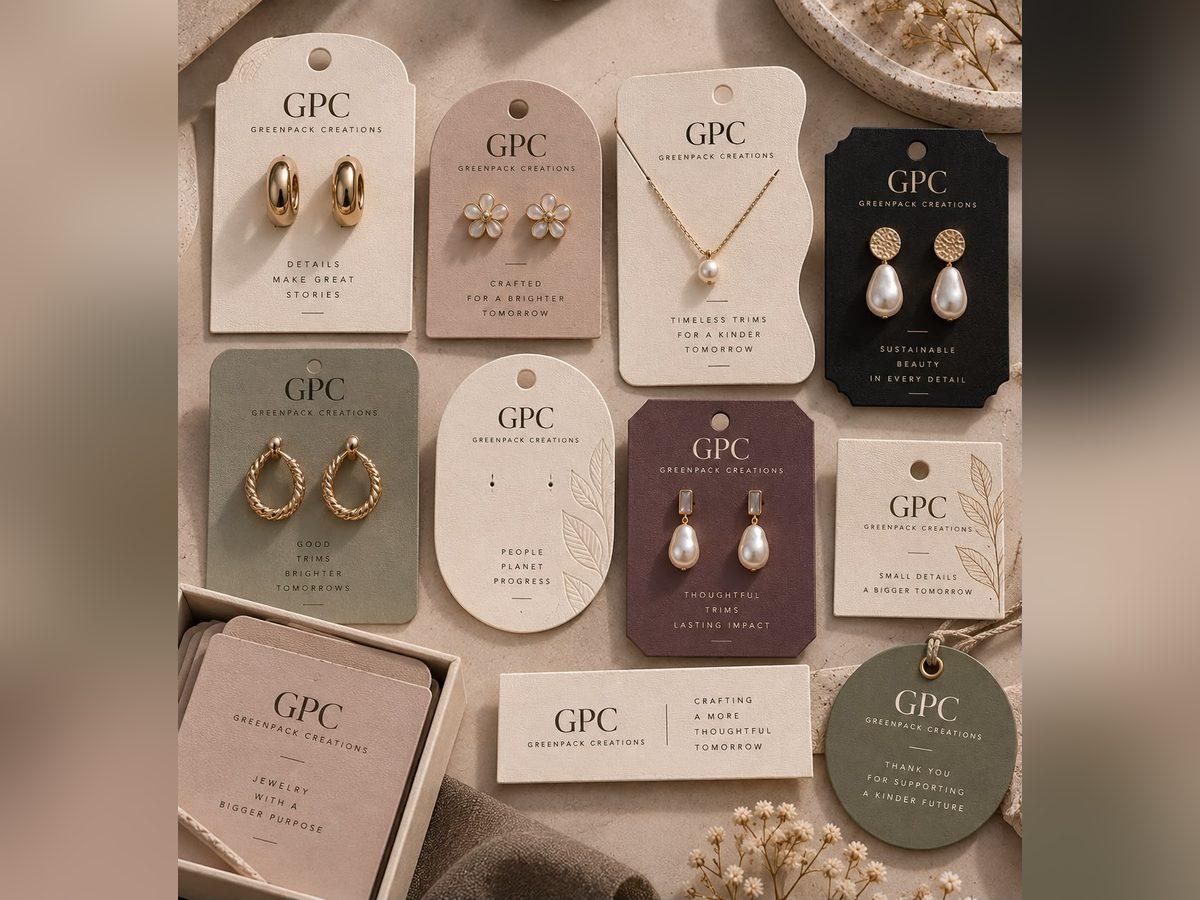 Jewellery cards and tags printed for a retail set