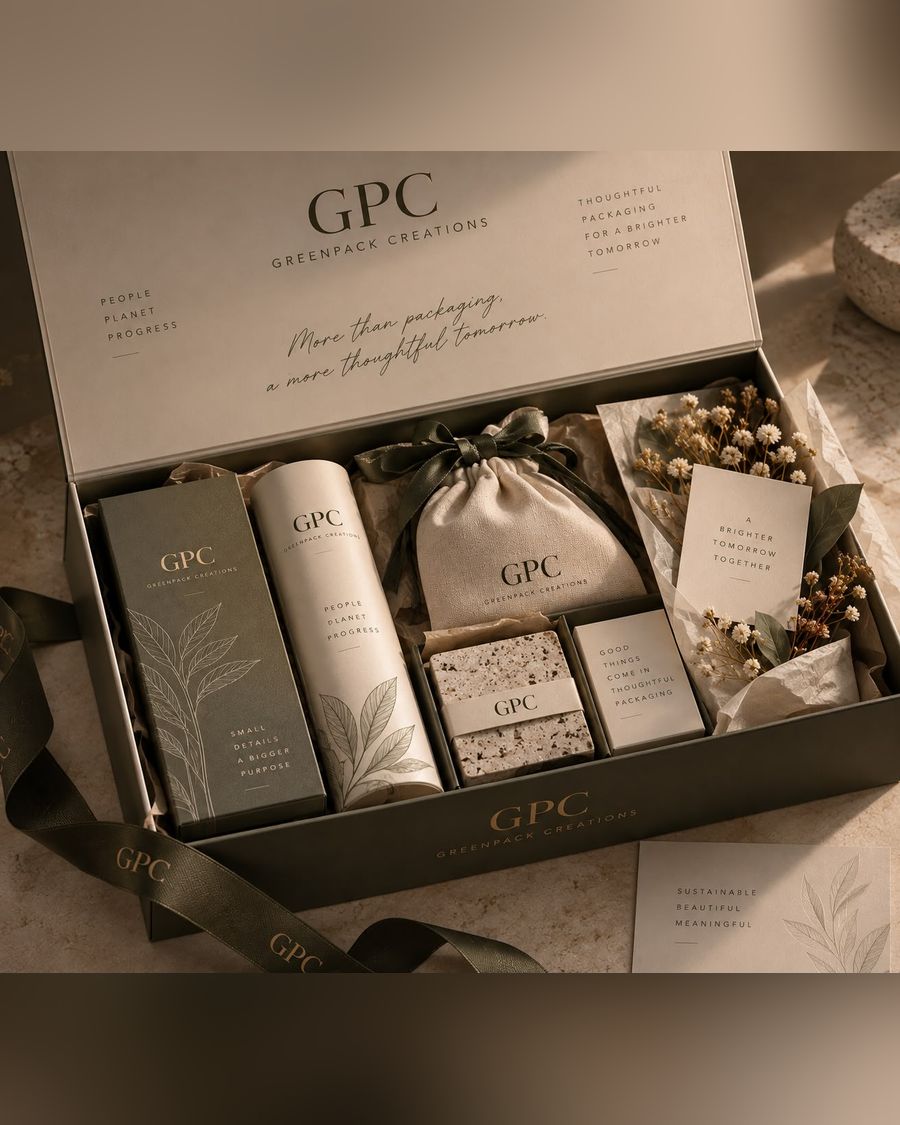 Corporate gift set boxed with candles, cards and a pouch